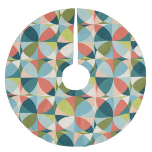 Mid-Century Geometric, Abstract Seamless Design. Brushed Polyester Tree Skirt