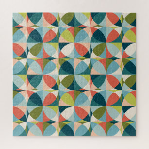 Mid-Century Geometric, Abstract Seamless Design. Jigsaw Puzzle