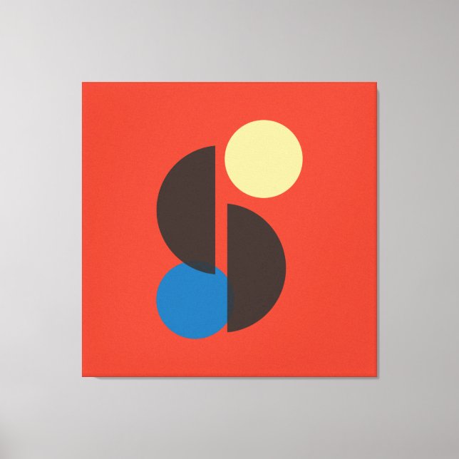 Mid Century Geometric Art Canvas Print (Front)