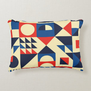 Mid-Century Geometric: Funky Retro Pattern. Accent Pillow