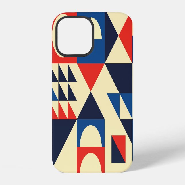 Mid-Century Geometric: Funky Retro Pattern. iPhone Case (Back)