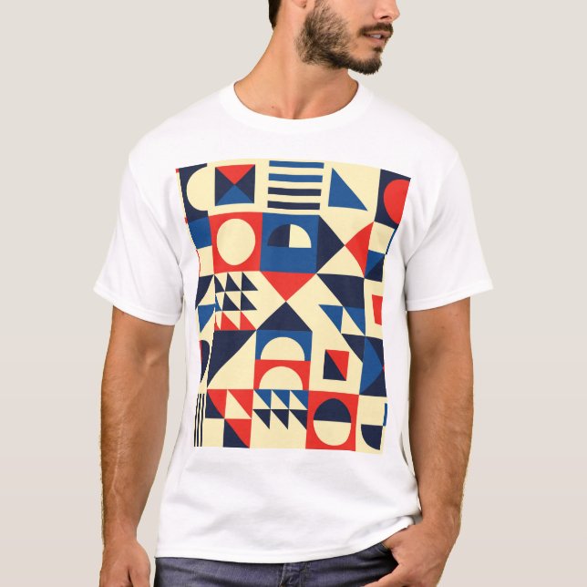 Mid-Century Geometric: Funky Retro Pattern. T-Shirt (Front)