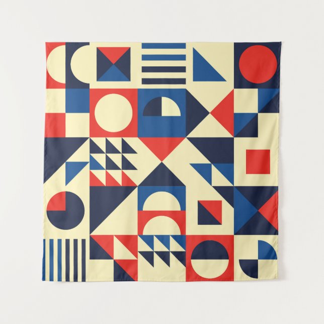Mid-Century Geometric: Funky Retro Pattern. Tapestry (Front)