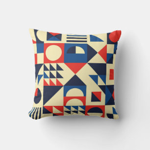 Mid-Century Geometric: Funky Retro Pattern. Throw Pillow