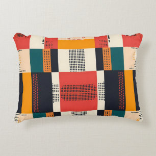 Mid-century Geometric Harmony Urban Mosaic Accent Pillow