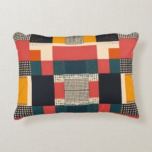 Mid-century Geometric Harmony Urban Mosaic Accent Pillow