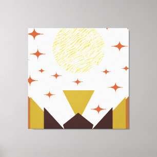 Mid Century Geometric Landscape Canvas Print