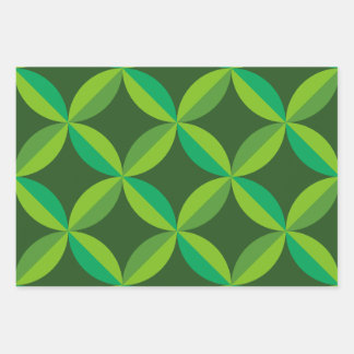Mid Century Geometric Lime Mint Green Circles Wrapping Paper Sheet