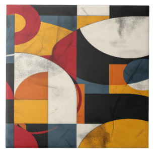 Mid-Century Geometric Mastery No 4 Tile