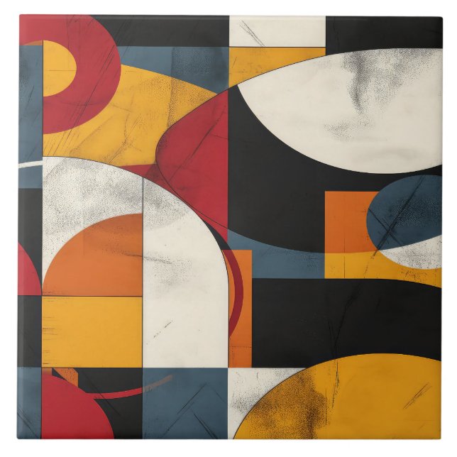 Mid-Century Geometric Mastery No 4 Tile (Front)