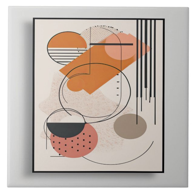 Mid-Century Geometric Mastery No 8 Tile (Front)