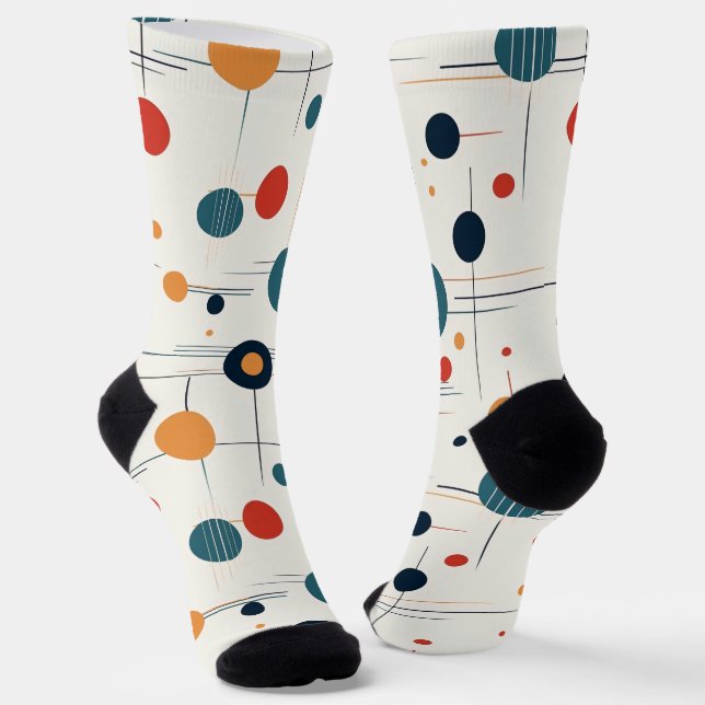 Mid Century Geometric Pattern Socks (Angled)
