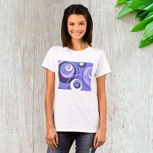 Mid-Century Geometric Purple Circles Abstract T-Shirt