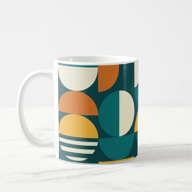 Mid-Century Geometric: Retro Minimalist Design. Coffee Mug (Left)