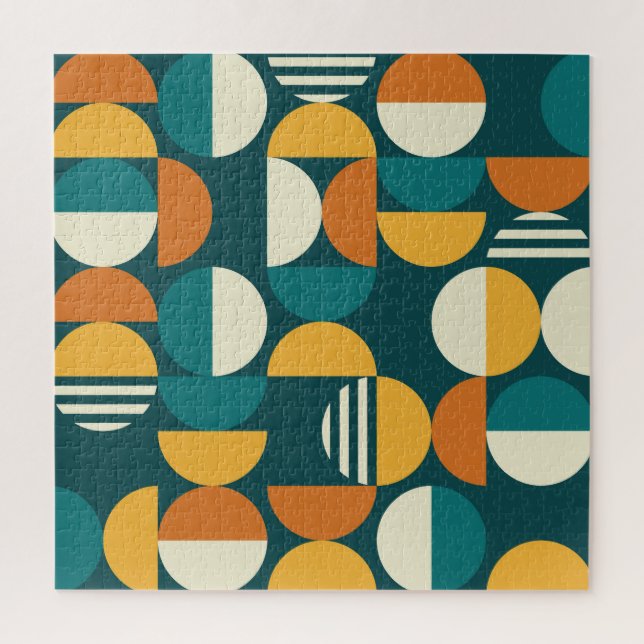 Mid-Century Geometric: Retro Minimalist Design. Jigsaw Puzzle (Vertical)