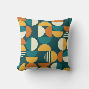Mid-Century Geometric: Retro Minimalist Design. Throw Pillow
