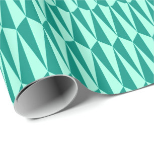 Mid-Century geometric, turquoise and aqua Wrapping Paper