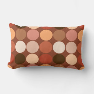 Mid-Century Giant Dots, Chocolate Brown & Tan Lumbar Pillow