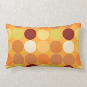 Mid-Century Giant Dots, Mustard Gold and Brown Lumbar Pillow
