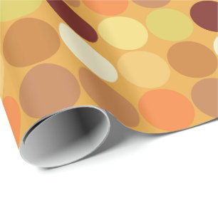 Mid-Century Giant Dots, Mustard Gold and Brown Wrapping Paper