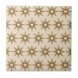 Mid-Century Gold Starburst Pattern Tile<br><div class="desc">Mid-century modern inspired design featuring vintage pattern of retro gold starbursts on a beige background. Simple, clean modern design. Create your own custom pattern by uploading a new image, or use the "contact this designer" button for help. To create your own patterned design: 1. Select personalize this template. 2. Replace...</div>
