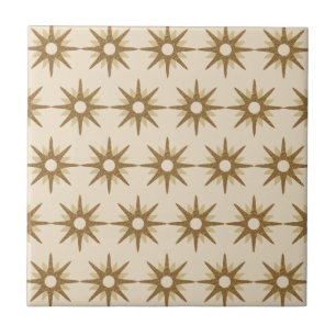 Mid-Century Gold Starburst Pattern Tile