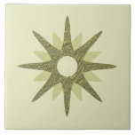 Mid-Century Green Starburst | Large Tile<br><div class="desc">Mid-century modern inspired design featuring a single vintage retro green starburst on a lighter green background. Simple, clean modern design. Create your own custom tile by uploading a new image, or use the "message" button to contact the designer for help. To create your own design: 1. Select personalize this template....</div>