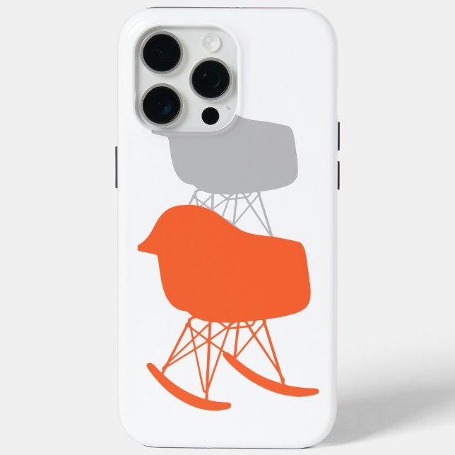 Mid-Century Grey Pattern Chair Silhouette Case-Mate iPhone Case (Back)