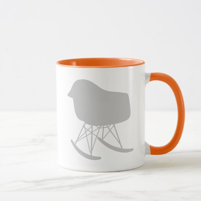 Mid-Century Grey Pattern Chair Silhouette Mug (Right)
