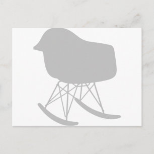 Mid-Century Grey Pattern Chair Silhouette Postcard