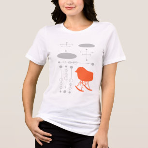 Mid-Century Grey Pattern Chair Silhouette Tri-Blend Shirt