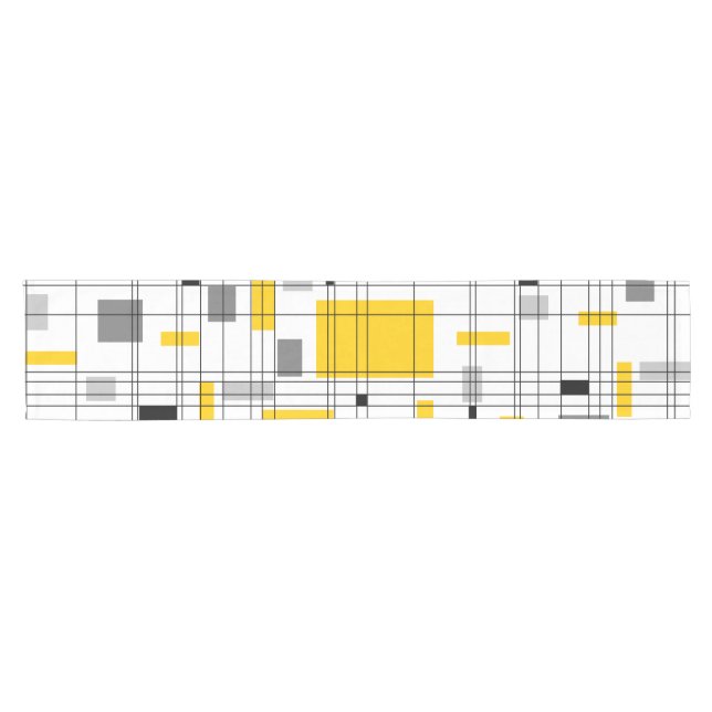 Mid Century Grid Short Table Runner (Horizontal)