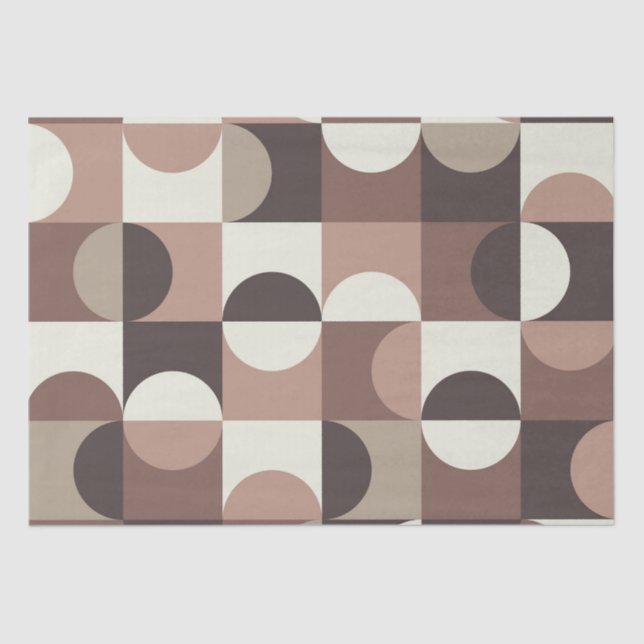 Mid Century Half Circles in Mocha Mousse and brown Tissue Paper (Front)