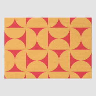 Mid Century Half circles pattern in orange and red Tissue Paper