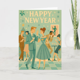 Mid Century Happy New Year The Martini Dance Card