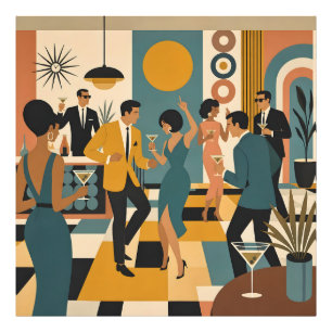 Mid Century Hip Martini Dance Party Photo Print
