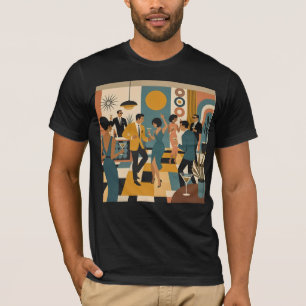 Mid Century Hip Martini Dance Party T-Shirt