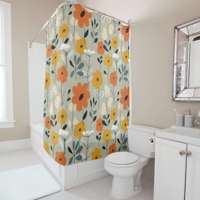 Mid Century Inspired Floral Pattern (In Situ)