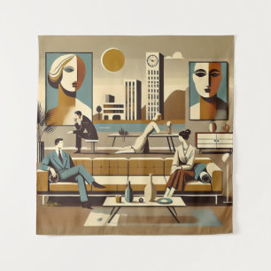 Mid Century Interior Design Art Lounge Tapestry