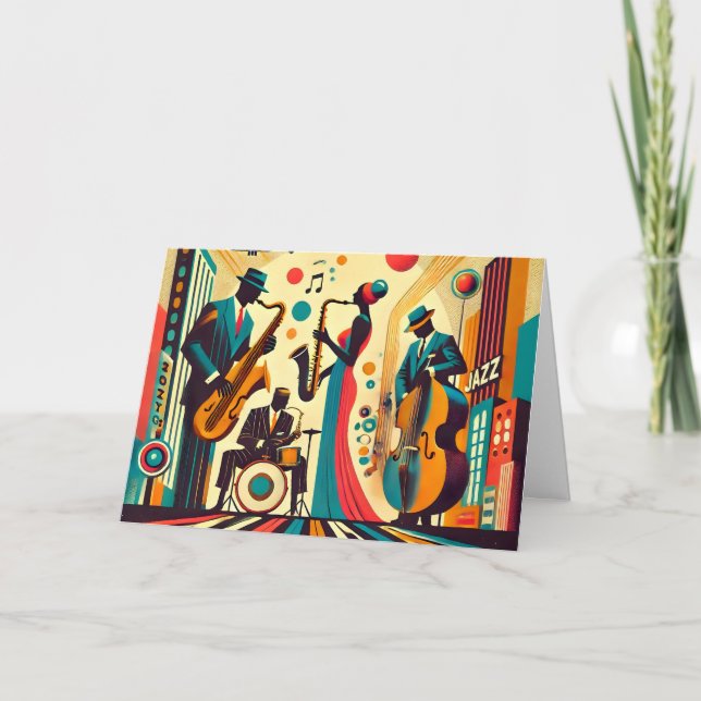 Mid Century Jazz Age Quartet Card (Front)