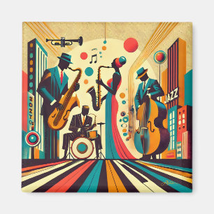 Mid Century Jazz Age Quartet Magnet