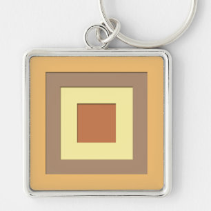 Mid-Century layered squares - Earth neutrals Keychain