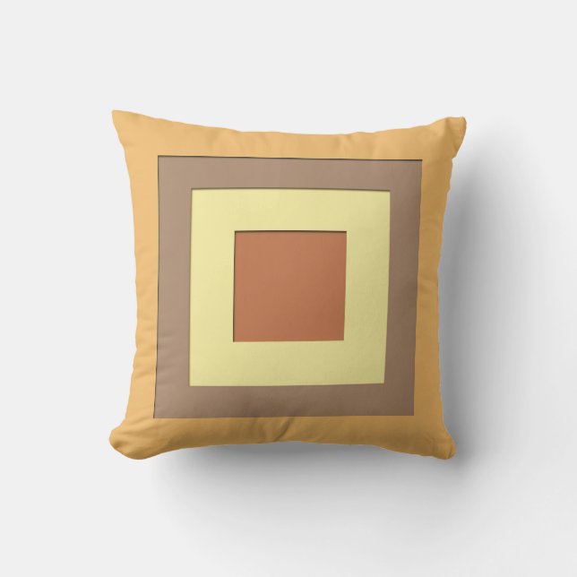 Mid-Century layered squares - Earth neutrals Throw Pillow (Front)
