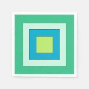 Mid-Century layered squares - jade green Napkin