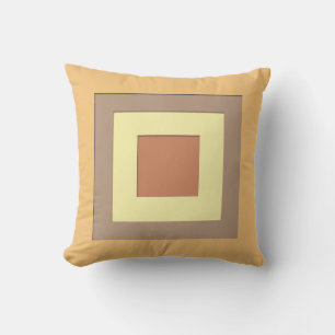 Mid-Century layered squares - Mustard Yellow & Tan Outdoor Pillow