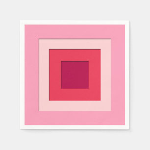 Mid-Century layered squares - pink and wine Napkin