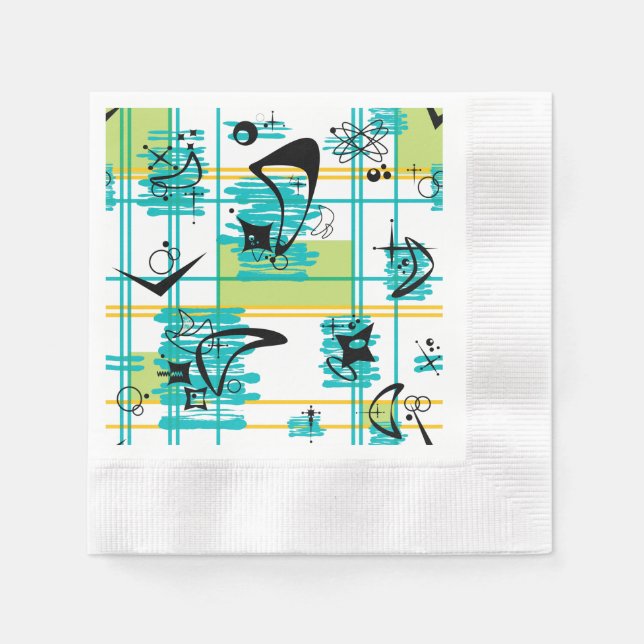 Mid Century Madras Napkin (Front)