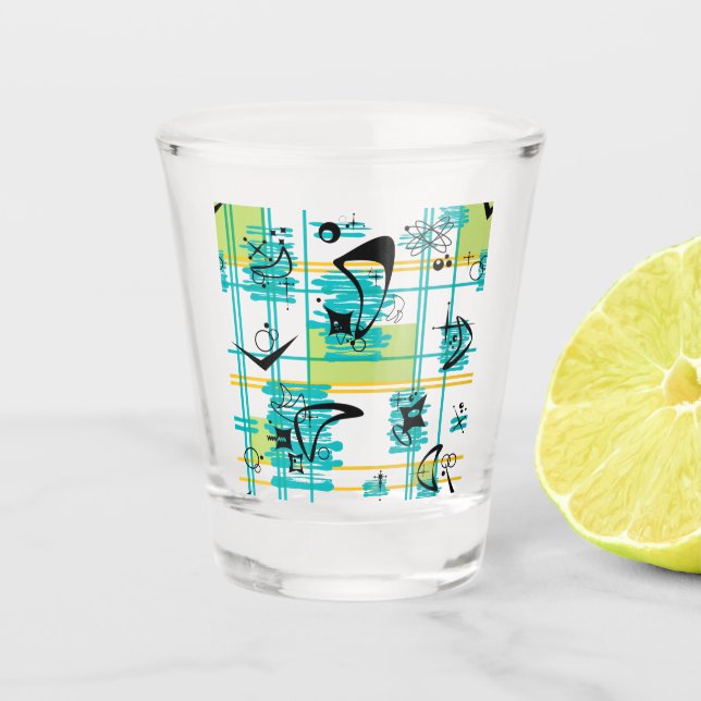 Mid Century Madras Shot Glass (Front)