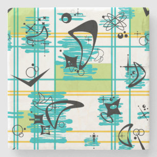 Mid Century Madras Stone Coaster