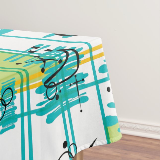 Mid Century Madras Tablecloth (In Situ)